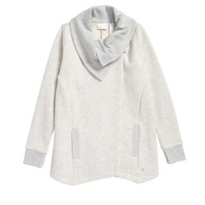 Zella Girl Light Gray Kids Cora wrap  Cowl Neck Cardigan size L 10-12